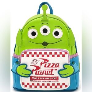 👽 Loungefly Disney Toy Story Alien Pizza Planet Mini Backpack 👽